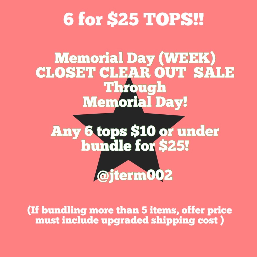 6 TOPS FOR $25